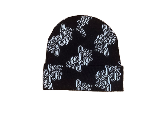 stchs diagonal knit "cursive" beanie